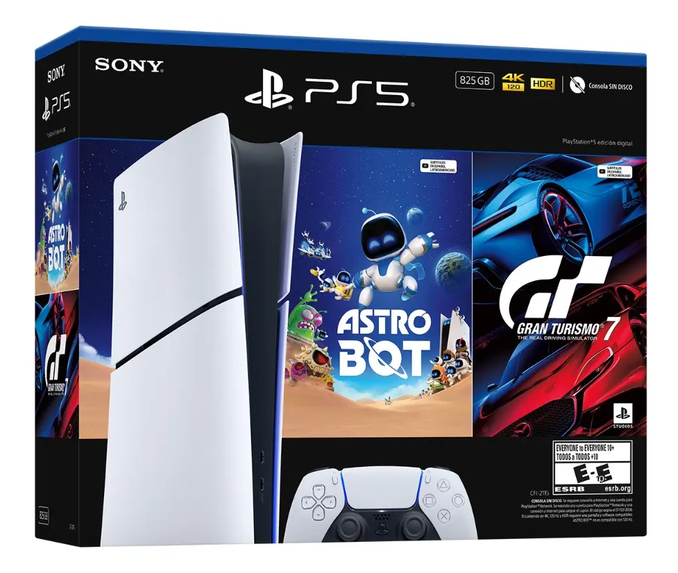Sony Playstation 5 consola Slim Standard + Juego Astro Bot Y Gt7