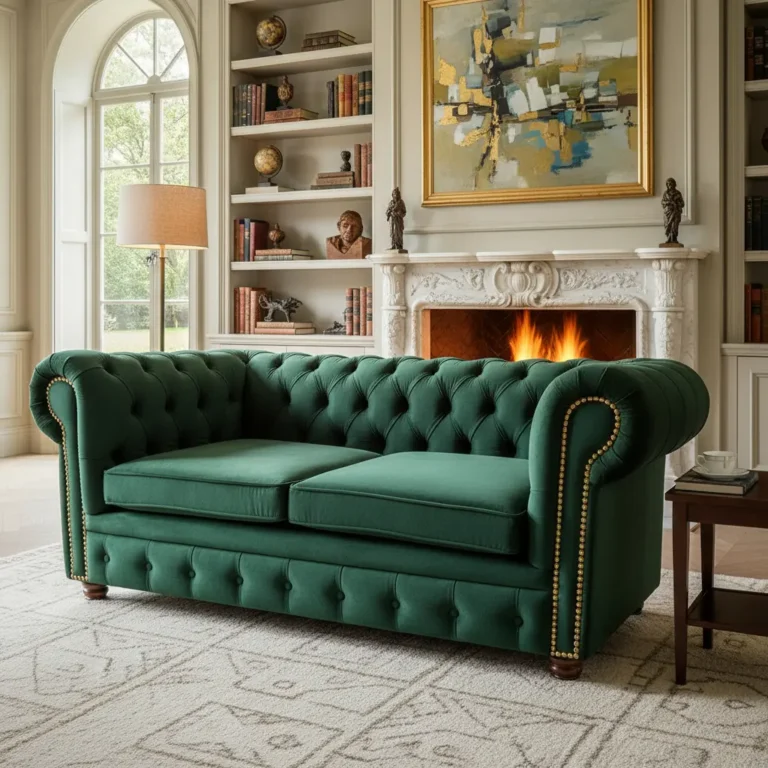 Sofá Sillón Chesterfield 2 Cuerpos Pana